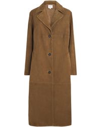 Vince - Suede Longline Coat - Lyst