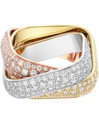 Cartier - Large, Rose And Diamond Trinity Ring - Lyst