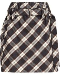 Brunello Cucinelli - Virgin Wool-Blend Check Mini Skirt - Lyst