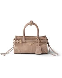 Prada - Mini Suede Bonnie Top-Handle Bag - Lyst