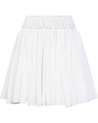 Alaïa - Cotton-Linen Ruffle Mini Skirt - Lyst