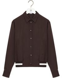Loewe - Wool-Blend Stripe-Trim Shirt Jacket - Lyst