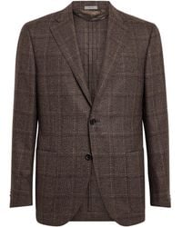 Corneliani - Virgin Wool Mouliné Check Blazer - Lyst