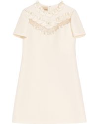 Valentino - Wool-Silk Crepe Mini Dress - Lyst