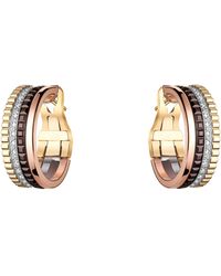 Boucheron - Mixed Gold And Diamond Quatre Classique Hoop Earrings - Lyst