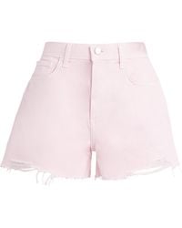 L'Agence - High-Rise Beck Denim Shorts - Lyst