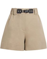 Maje - Cotton-Blend Belted Shorts - Lyst
