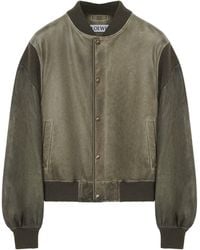 Loewe - Nappa Leather Bomber Jacket - Lyst