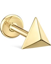 Maria Tash - Yellow Gold Faceted Triangle Threaded Stud Earring (7mm) - Lyst