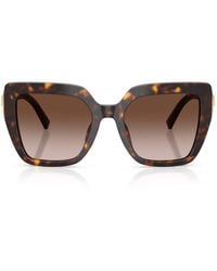 Dolce & Gabbana - Tortoise Square Cat-Eye Sunglasses - Lyst