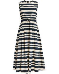 Max Mara - Cotton Striped Midi Dress - Lyst