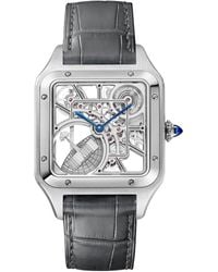 Cartier - Stainless Steel Santos-Dumont Skeleton Watch - Lyst