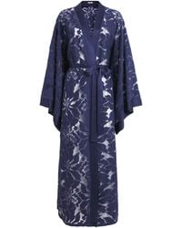 Bocan - Satin Lace-Trim Clematis Robe - Lyst