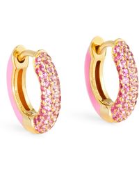 Emily P. Wheeler - Yellow Gold, Sapphire And Ruby Ombre Hoop Earrings - Lyst