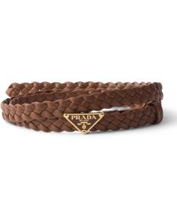 Prada - Nappa Leather Braided Belt - Lyst