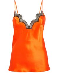 Womens Clothing Lingerie Camisoles Gilda & Pearl Silk Lace-trim Josephine Camisole in Orange 
