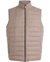 FIORONI CASHMERE - Virgin Wool Reversible Gilet - Lyst