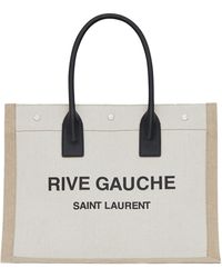 SAINT LAURENT PARIS Tote Bag 551595 Teddy tote canvas/leather/Black Women
