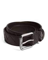 Bottega Veneta - Leather Intrecciato Buckle Belt - Lyst