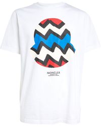 Moncler Cotton Lettering Graphic T-shirt in Blue for Men | Lyst