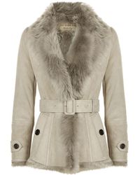 Burberry Shearling Wrap Jacket - Multicolour