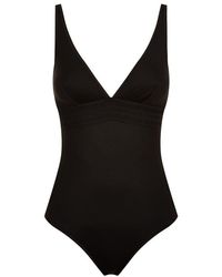 Max Mara Zig Zag Stitch Detail Swimsuit - Black
