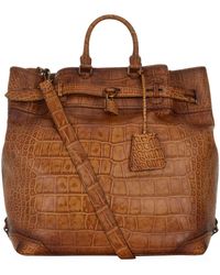 Burberry Alligator Travel Bag - Brown
