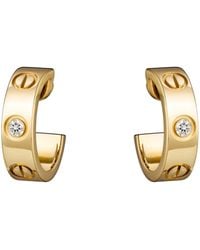 Cartier - And Diamond Love Hoop Earrings - Lyst