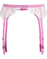 Fleur du Mal - Sequin Hibiscus Suspender Belt - Lyst