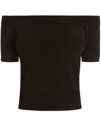 McQueen - Knitted Off-The-Shoulder Top - Lyst