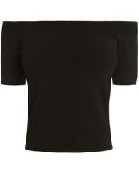 McQueen - Knitted Off-The-Shoulder Top - Lyst