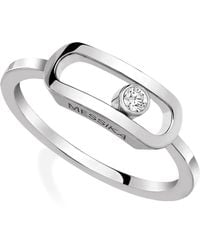 Messika - White Gold And Diamond Move Uno Ring - Lyst