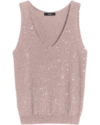 Weekend by Maxmara - Knitted Sequin-Detail Sweater Vest - Lyst
