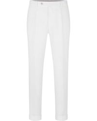 BOSS - Linen Tailored Trousers - Lyst