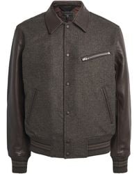 Rag & Bone - Wool Leather-Trim Bomber Jacket - Lyst