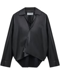 Loewe - Nappa Lambskin Draped Shirt - Lyst
