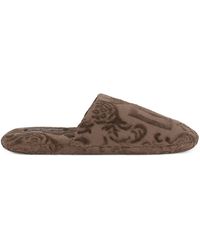 Dolce & Gabbana - Terry Cotton Dg Slippers - Lyst