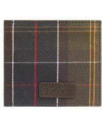 Barbour - Cotton Leather-Detail Tartan Wallet - Lyst