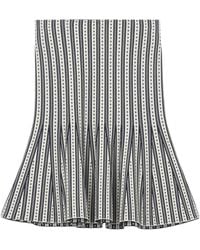 McQueen - Knitted Stripe Mini Skirt - Lyst