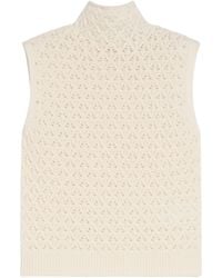 Marella - Virgin Wool Openwork Sweater Vest - Lyst