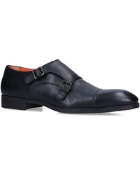 Santoni - Leather New Simon Double Monk Shoes - Lyst