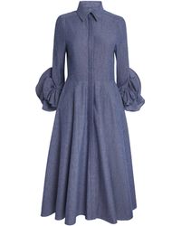 Safiyaa - Chambray Cassandre Midi Dress - Lyst