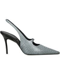 Alaïa - Leather Croc-Effect Drop Slingback Pumps 90 - Lyst