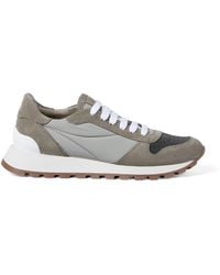 Brunello Cucinelli - Techno-Suede Runner Sneakers - Lyst
