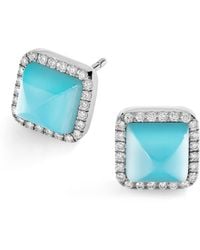 Marli New York - Diamond And Chalcedony Cleo Pyramid Earrings - Lyst