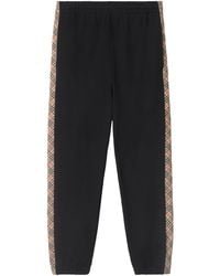 Burberry - Cotton Check-Trim Sweatpants - Lyst