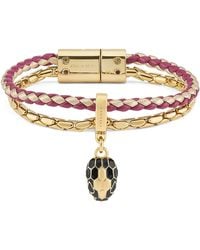 BVLGARI - Leather Serpenti Forever Bracelet - Lyst