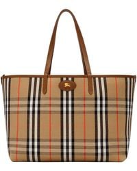 Burberry - Medium Suede-Check Reversible Bloomsbury Tote​ Bag - Lyst