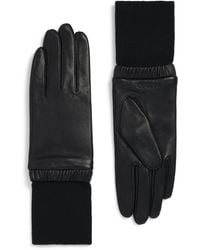 Sandro - Leather-Wool Gloves - Lyst