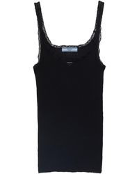 Prada - Cotton Ribbed Tank Top - Lyst